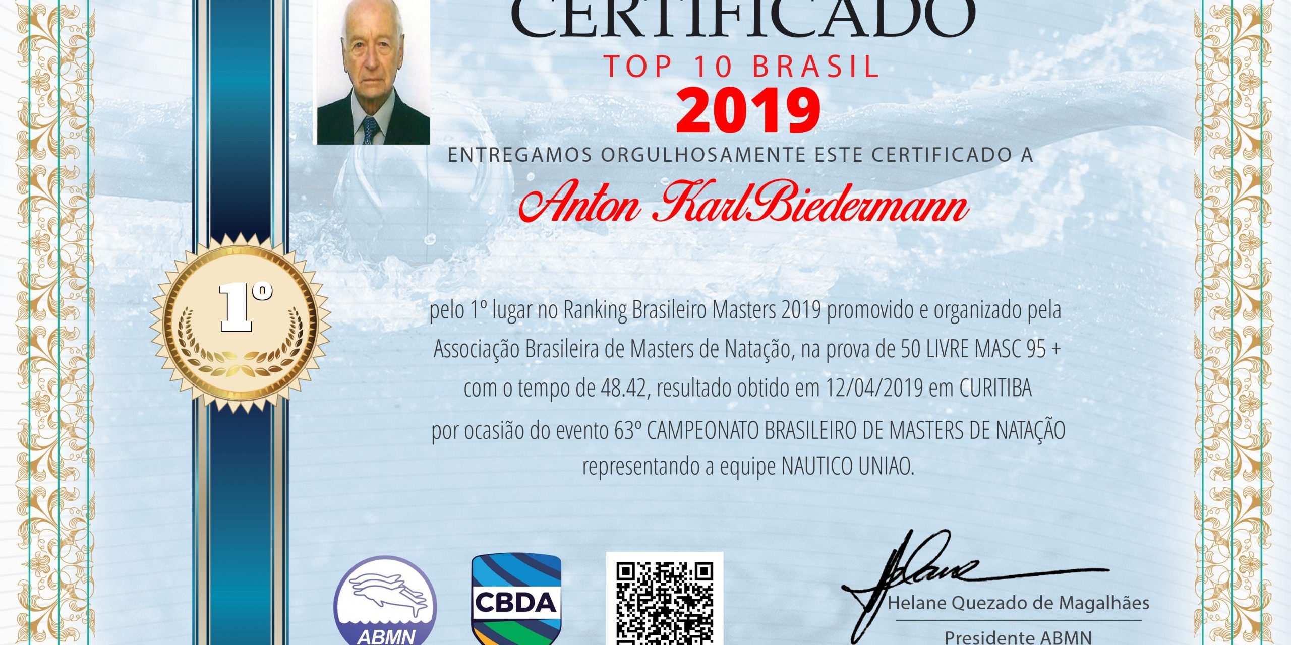 Abmn Lança O Certificado Oficial Digital Associação Brasileira De Masters De Natação 8877